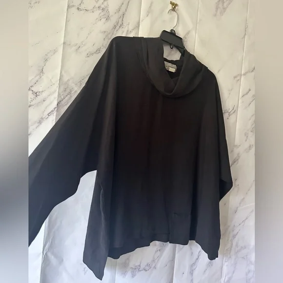 VTG 90s LA FIXSUN LINEN TUNIC LAGENLOOK TOP BLACK WOMENS XL MADE IN USA - Picture 5 of 9